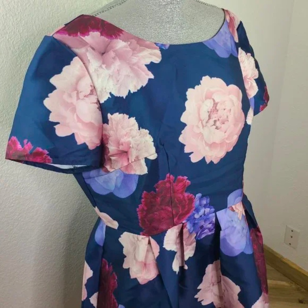 Chi Chi London Ally Dress Peony Floral Fit & Flare Plus Size 16